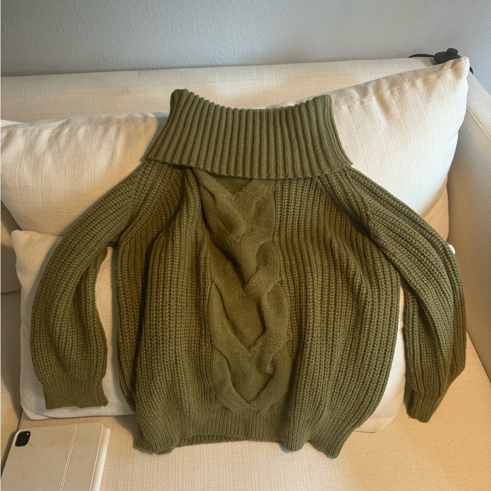 Olive green knit sweater